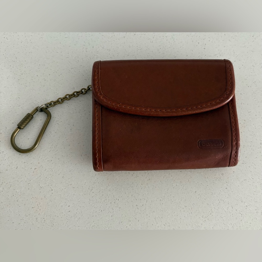 Coach vintage multi function 7219 Brown Leather Wallet with Chain